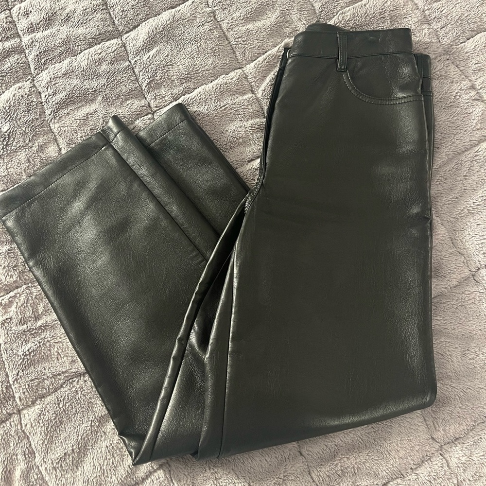 Aritzia Melina Black Leather Pant